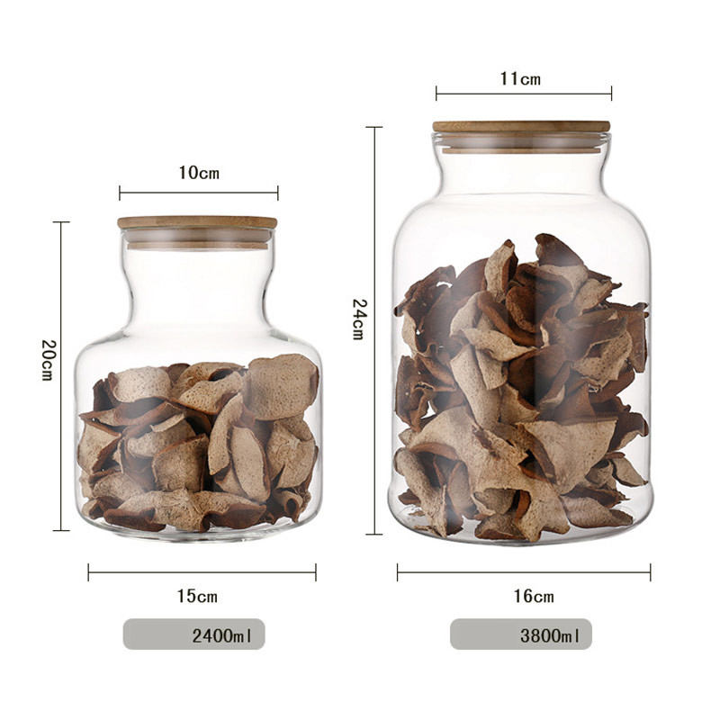 3800ml Wide Mouth Blown Borosilicate Glass Storage Tank