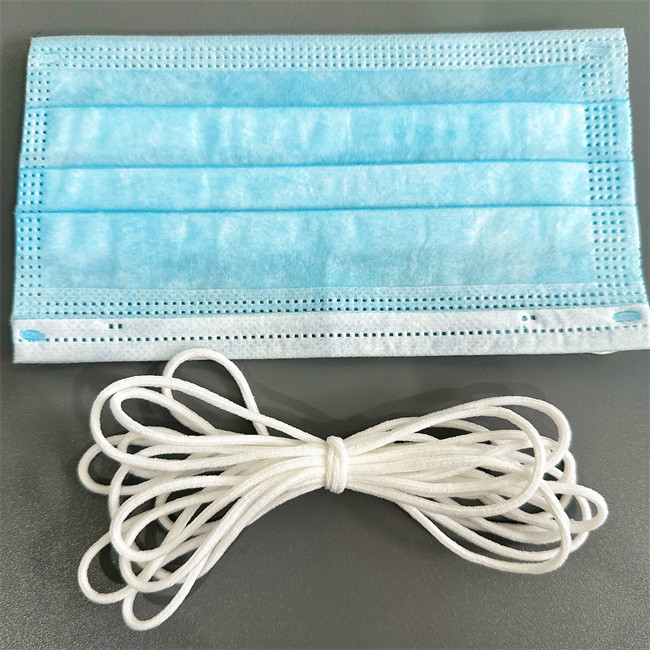 4mm 2.8mm 2mm 2.5 Mm 3mm Soft Round Elastic Cord Band White Polyester