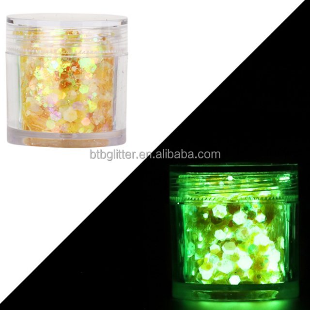 BILING BILING Polyester Unicorn horse glitter shape Eco-friendly Glitter Noctilucence Ultimate Glow in the Dark Glitter
