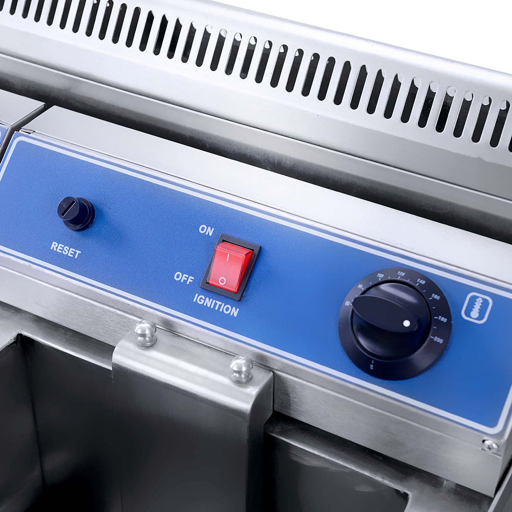 Commercial Fryer Double 18l Stainless Steel Deep Tank Gas Deep Fryers Potato Gas Chips Fryer