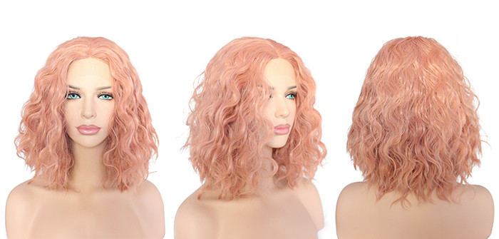 Natural Wavy Short Bob Cosplay Heat Resistant Fiber Hair Synthetic Wigs For Women