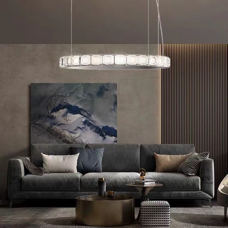 Decorative Lamp Led Chandelier Round Ring Lighting Large Modern Crystal Chandelier
