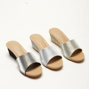 China BS166 Fashion Sandals Women'S European And American Rhinestone Cross Strap Back Zipper Wedge Heel Mid-Heel Women'S Shoes wholesale
