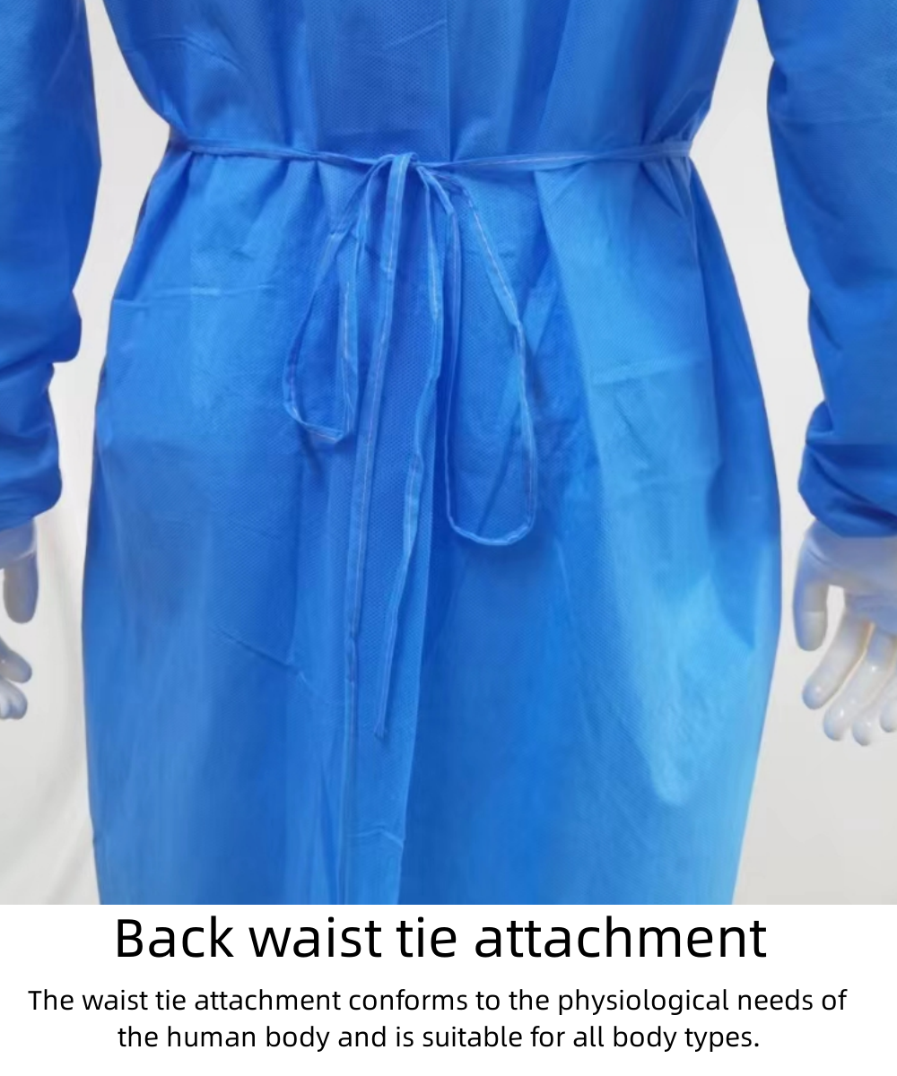 Waterproof Anti Static SMS Non Woven Fabric Isolation Gown For Adult AAMI Level 1 2 3