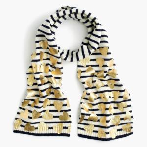 China Heart Foil Print Knitted Neck Scarf For Girls Children Size Easy To Pair Winter Clothes wholesale