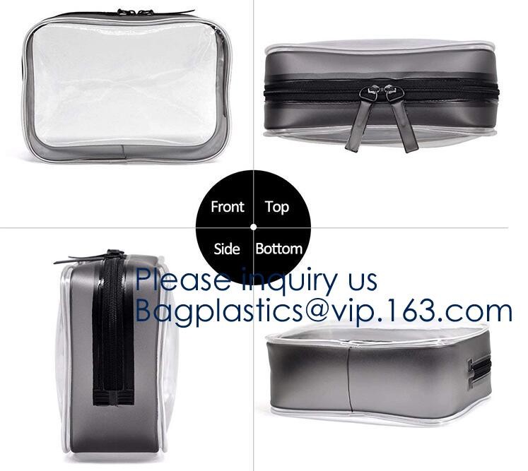 Small Clear PVC Waterproof Bag with Zipper Closure, Mini Portable Transparent Plastic Organizer Pouch for Cosmetic, Make