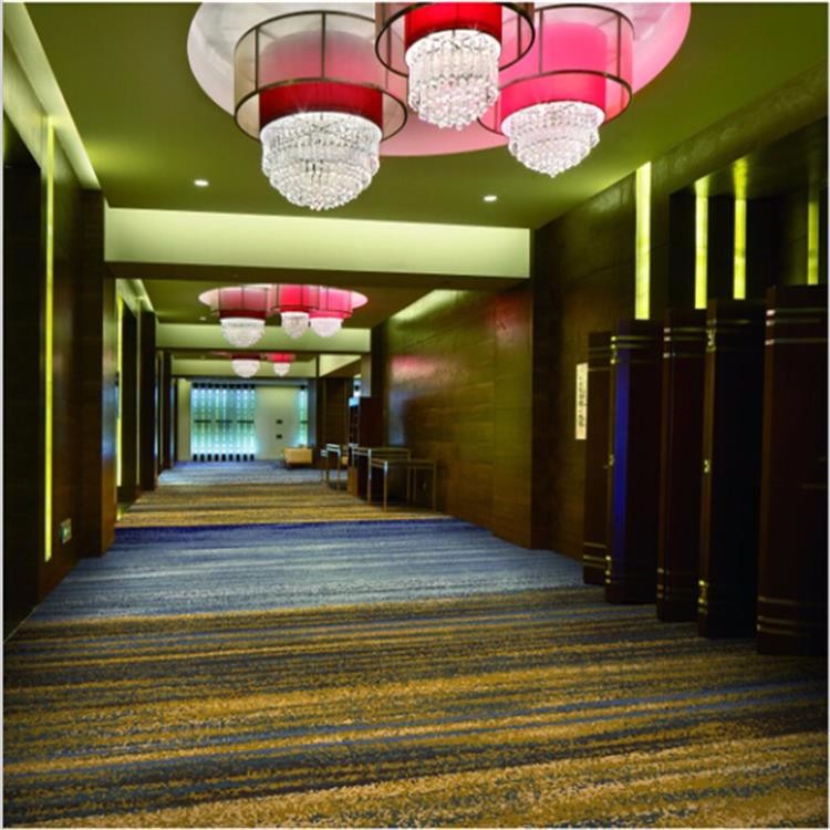 Modern Hotel Carpet Flat Wave Pattern 80% Wool 20% Nylon Material