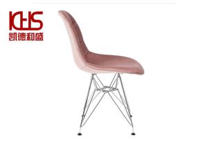 China Elegantly Custom Fabric Upholstered Dining Chair With Metal Legs wholesale