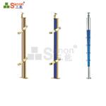 Multiple Colors Available Stainless Steel Wooden Frameless Glass Fence Railing