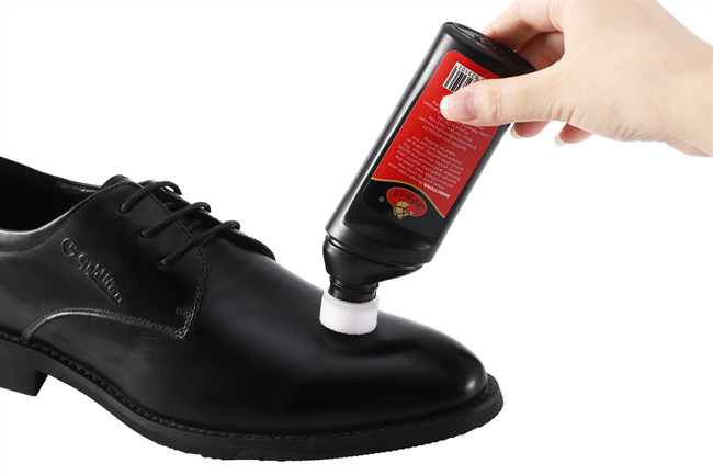 75ml Black Color Liquid Shoe Polish With Sponge Applicator Shoe Shine Care For Combat Boots China Factory OEM