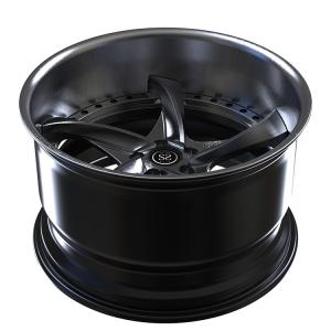 China Polish Lip And Black Disc Custom 2 Piece Forged Wheels Staggered 19 21 Inches wholesale