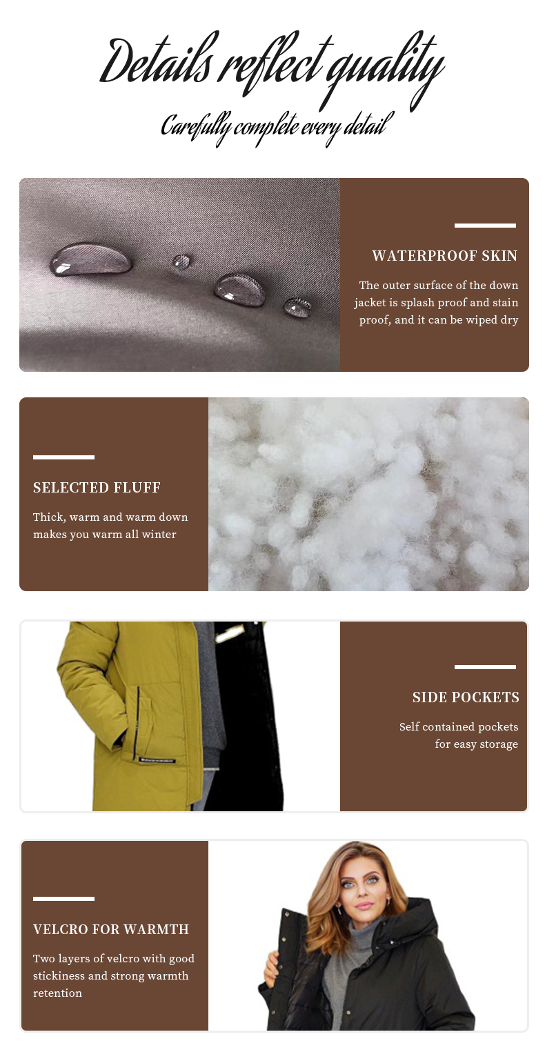 FODARLLOY Ladies Warm Hooded Cotton-padded Clothes Slim Long Down Winter Jackets Women Coats