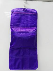 Purple Non Woven Fabric  Electronics Organizer Travel Case With Three Layer