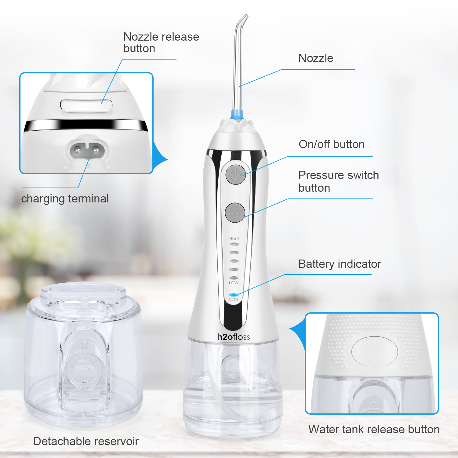 Oral Irrigator Factory Wholesale water flosser for teeth Cleaning nozzle tips