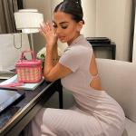Polo Collar Hollow Backless High Waisted Maxi Dress Side Open
