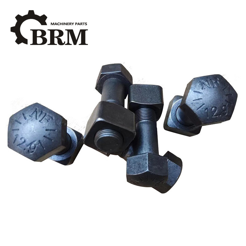 Plain Finish Excavator Track Bolts Track Roller Bolt For Construction Machinery