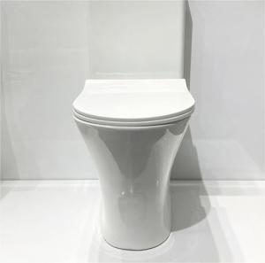China Modern Ceramic Sanitary Ware Round Rimless Tornado Bathroom Two Piece Toilet wholesale