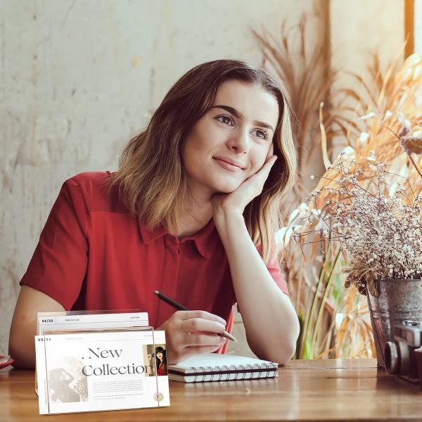Postcard Acrylic Greeting Card Display Holder Business Rack Index Card Organizer Desk Table 7.09 X 5.31 X 3.54"