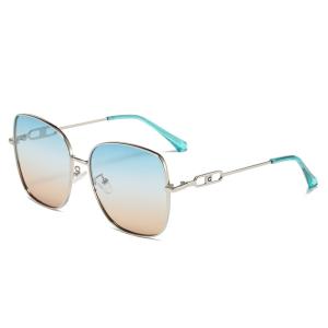 China CE Square Ladies Large Sunglasses Metal Frame Flat Top Elastic wholesale