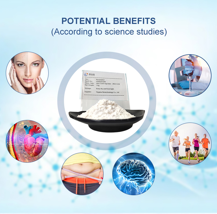 99% Trans Resveratrol Powder Supplement Vegan For Anti Aging CAS 501-36-0