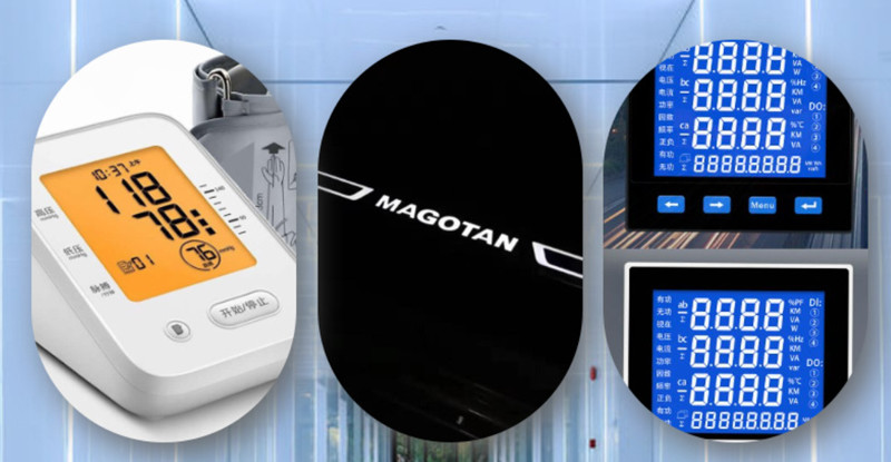 Customized 7-Segment LCD Display Ozone anion disinfection machine, fresh air controller, VA black background LCD
