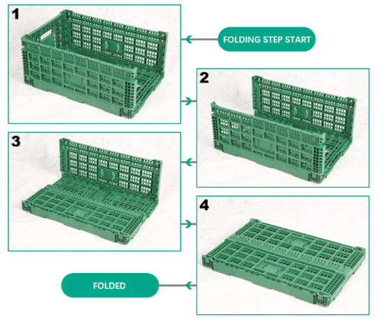 Vertical Stacking Fruit And Vegetable Plastic Crates Fresh Food Transport Basket Bins With Holes