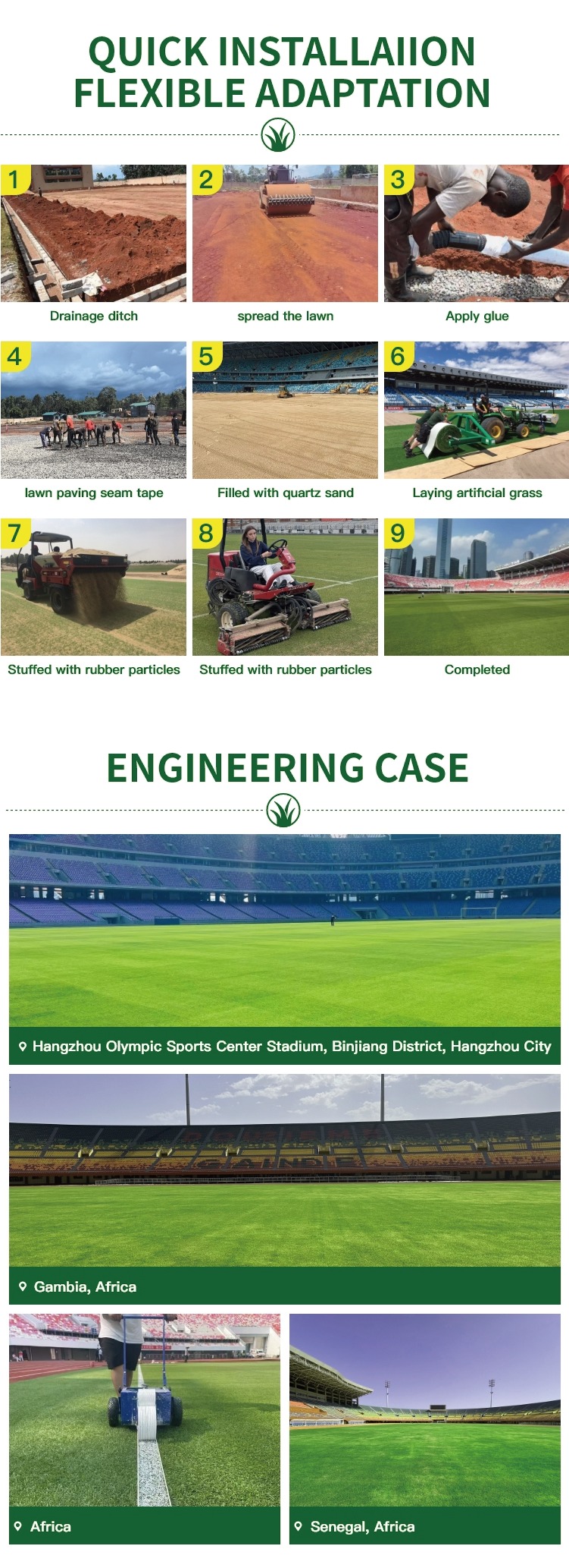 Synthetic Artificial Football Pitches Stable Hybrid Grass System