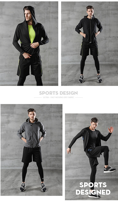 Cotton Polyester Training Fitness Gym Cloth Suit Men Running Wear