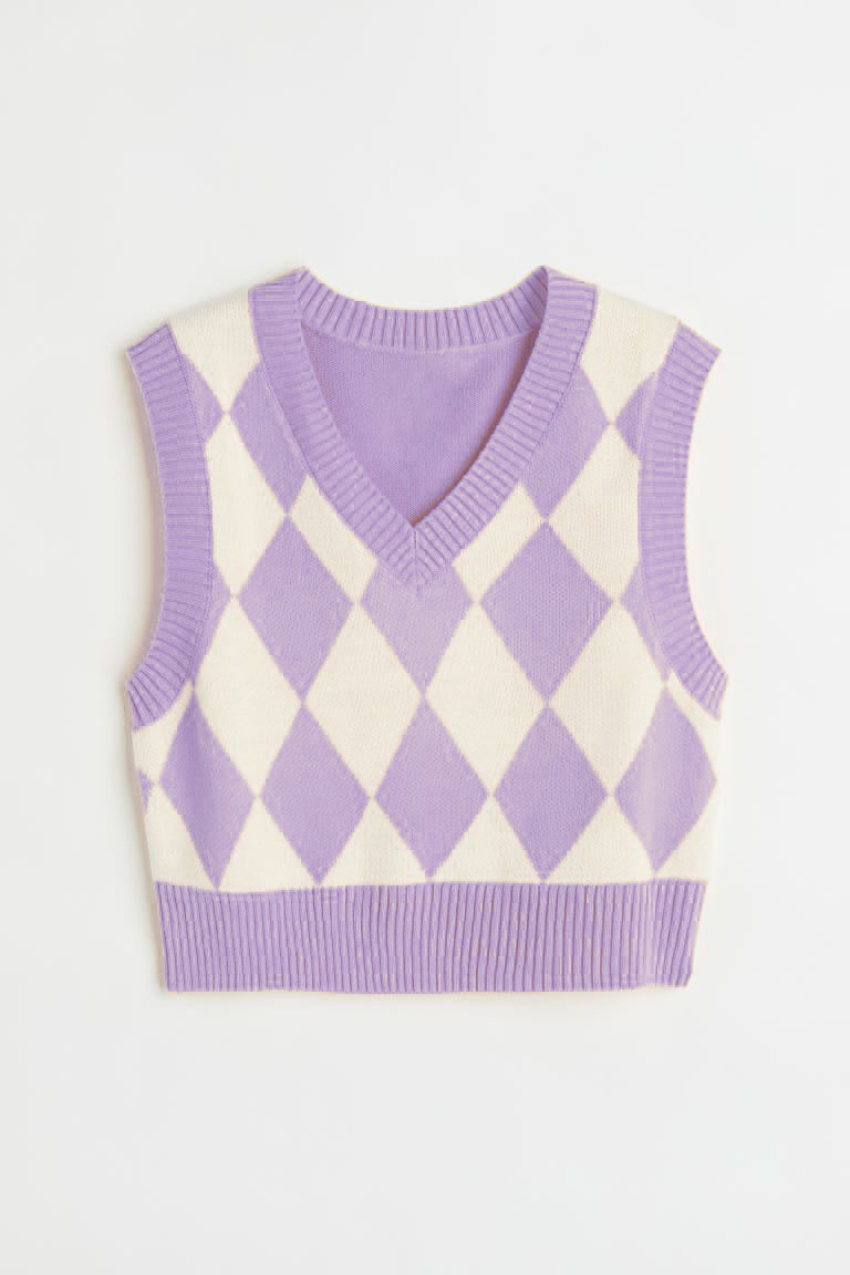 Unisex Kids Oversized Cotton Knitted Pullover Jacquard Sweater Vest Sleeveless Knit Waistcoat
