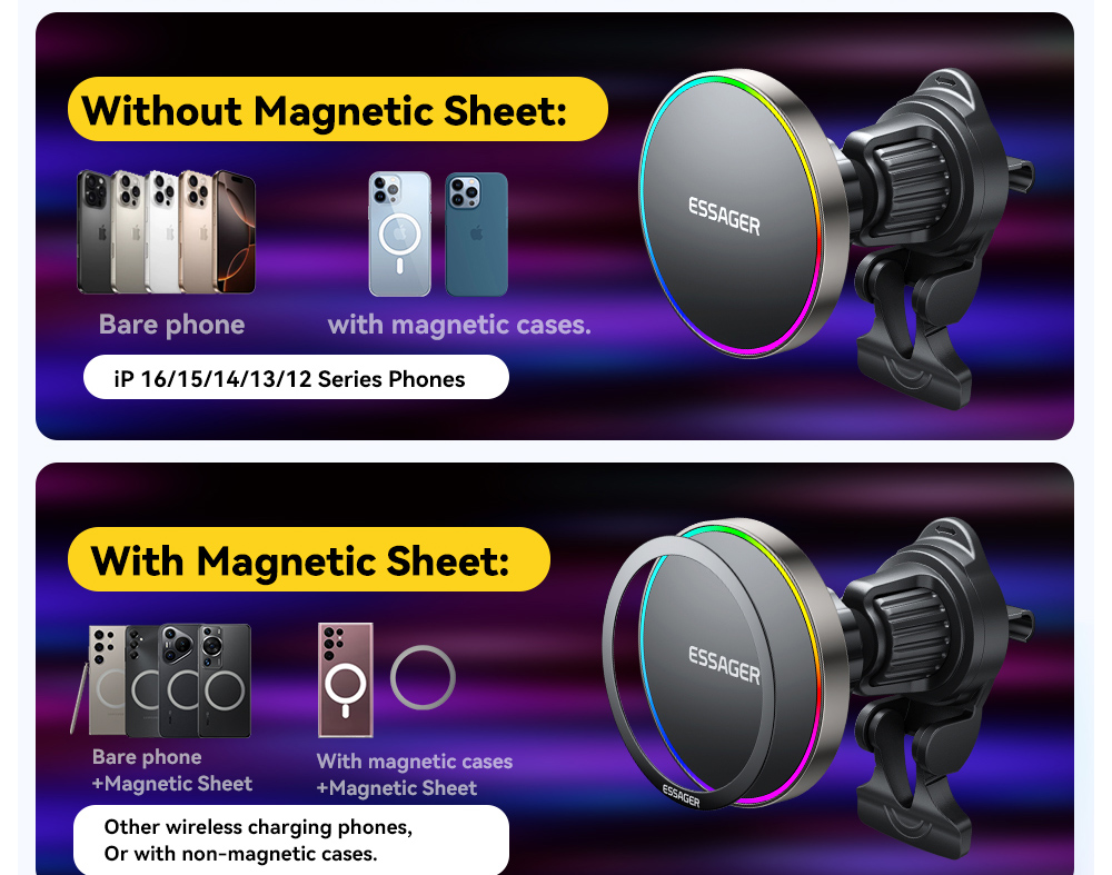 ESSAGER ES-ZJ31 Air Vent Magnetic Cellphone Mobile Phone Holder for Car