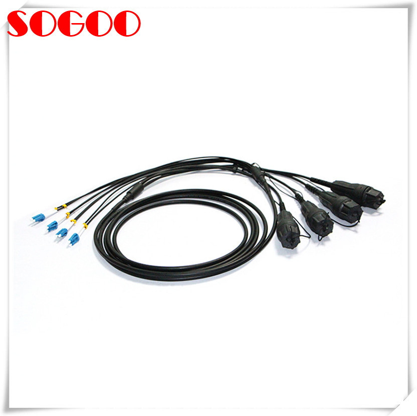 Fiber Optic Armored Patch Cable 2 Core FullAXS To LC IP 67 Waterproof Jumpers