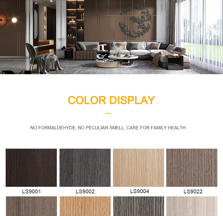 Hotel Interior Bamboo Charcoal Wood Veneer Paneling Water Resistance