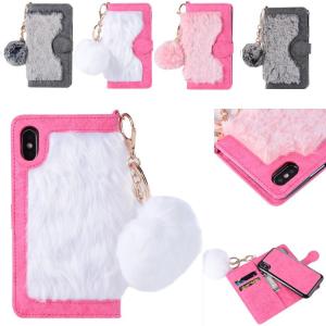 China Hot sale in Amazon Fur Detachable TPU Leather Wallets Phone Case Cover for iPhone X wholesale