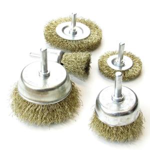 China Heavy Dirty Removal Crimped Wire Wheel Brush , Brass Coated Knotted Wire Cup Wheel wholesale
