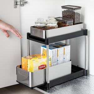 China Keep Your Kitchen Countertop Clutter-Free With 2 Tiers Stainless Steel Kitchen Rack 1kg 395*230*389mm wholesale