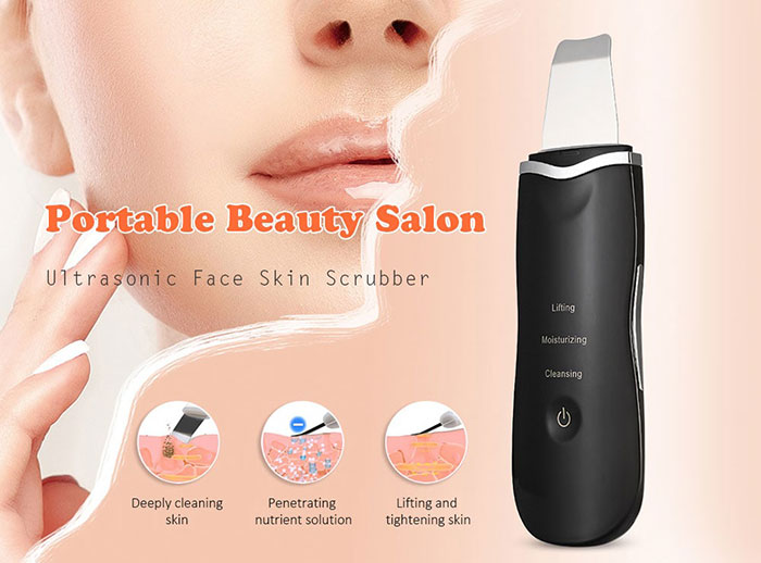 Portable Ultrasonic Skin Scrubber Machine Deep Cleansing Exfoliators For Home Use