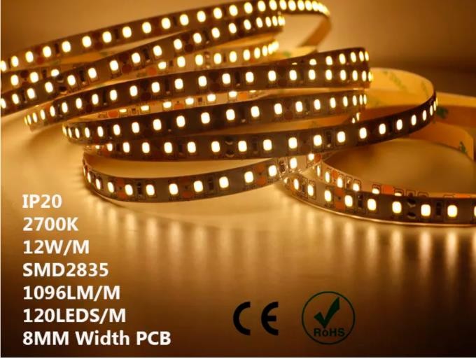 Indoor Warm White 2835 LED Strip Light 5V 2700k RGB 120LED/M Flexible For Home