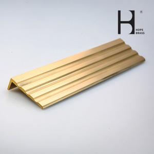 China ISO9001 Anti Corrosion Copper Stair Nosing 1600mm Length Brass Step Edge wholesale