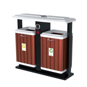 China Wood Plastic Composite SGS 50L Two Compartment Trash Can wholesale
