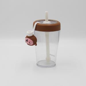 China Contemporary 430ml Shaker Water Bottle Plastic Drink With Straw wholesale