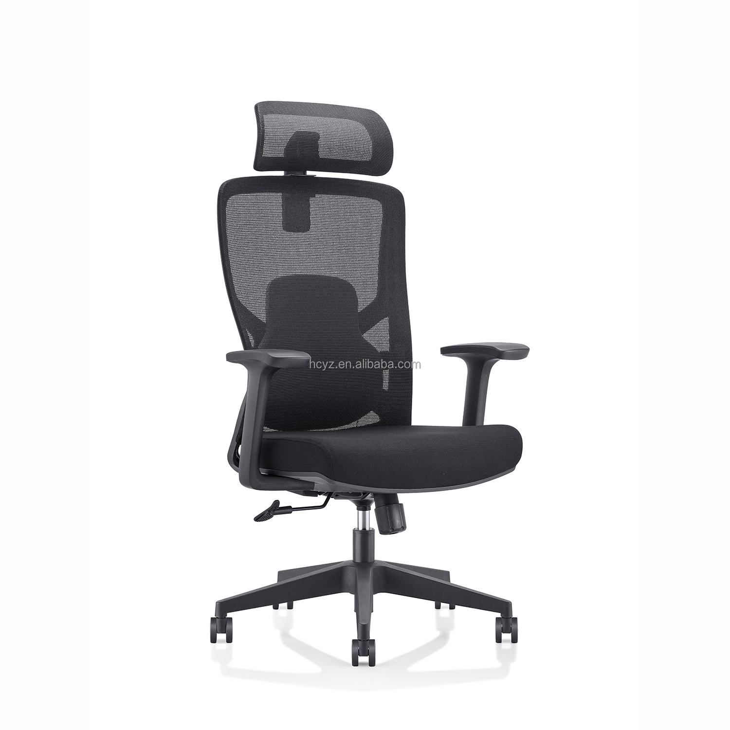 High Black Mesh Fabric Office Chair with Lumbar Support and BIFMA Standard Certificate