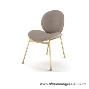 China Luxury Kitchen 82CM 61CM Upholstered Stainless Steel Dining Chair wholesale