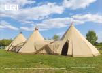 Waterproof Wood Canvas Tipi Event Camping Teepee Tents With Inner