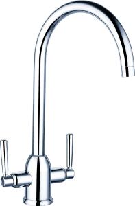 China Brass Height Kitchen Mixer Taps Designed with Double Handles T81032 wholesale