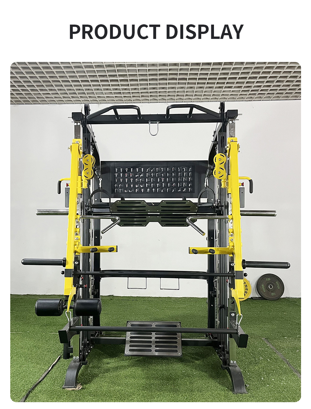 Factory Price Bodybuilding Cable Cross Multifunctional Power Cage Squat Rack Workout Training Smith Machine
