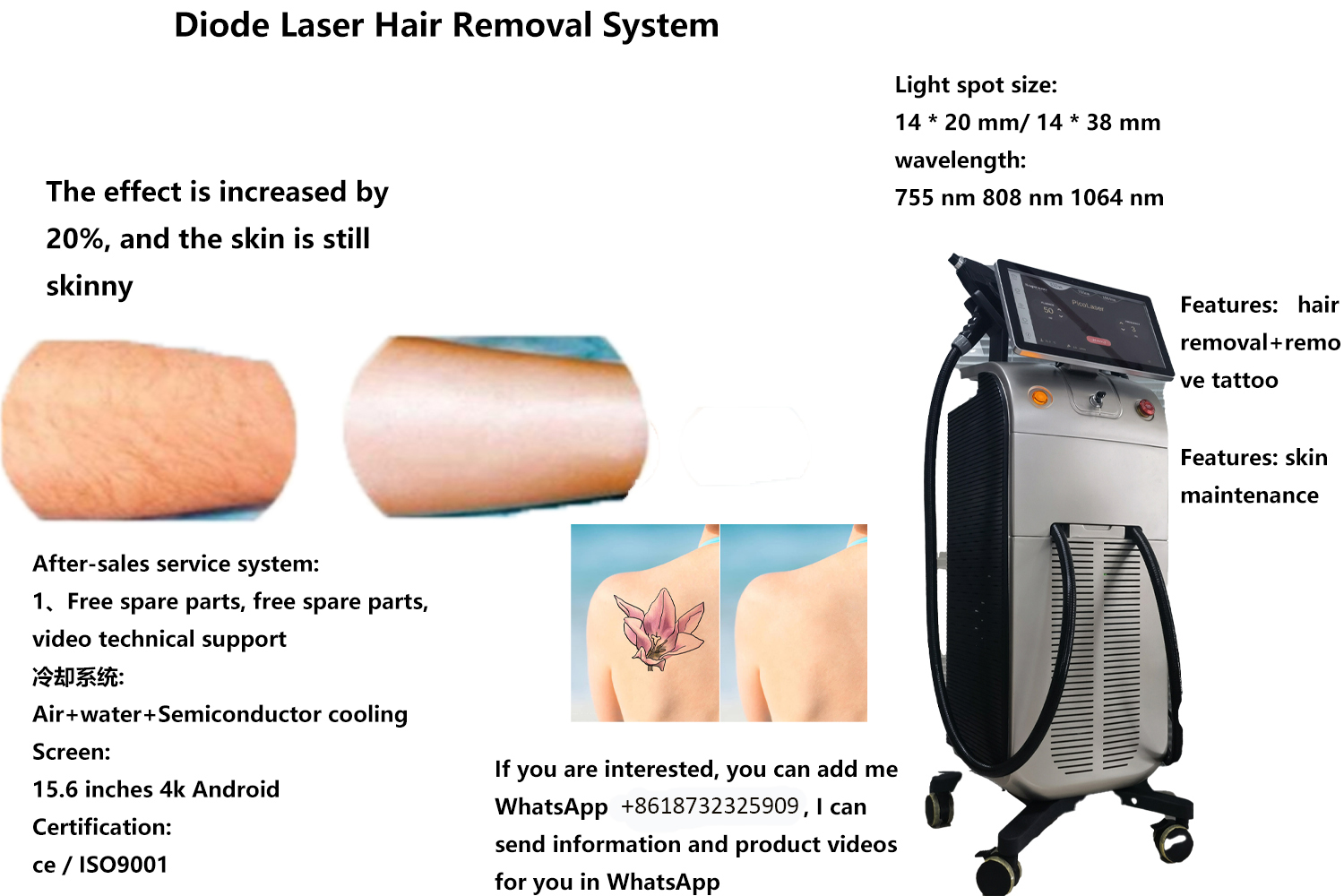 2 In 1 Ice Laser Machine 1200w Tattoo Removal Laser Machine TEC Cooling
