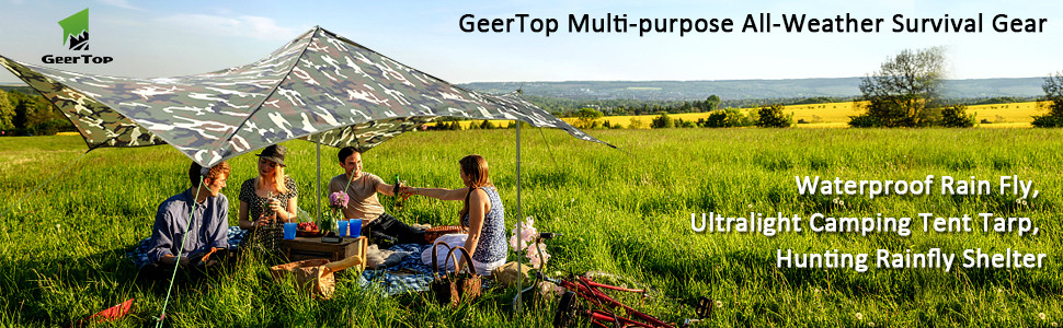 4 Persons Windproof 210T Polyester Camping Sun Shelter