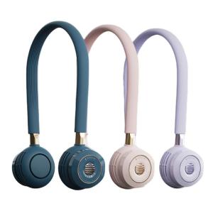 China Three Wind Speed Wearable Portable Neck Fan Digital Control wholesale