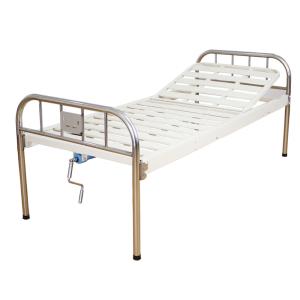 China Stainless Steel Headboard Metal Manual Nursing Bed Hospital Furniture wholesale