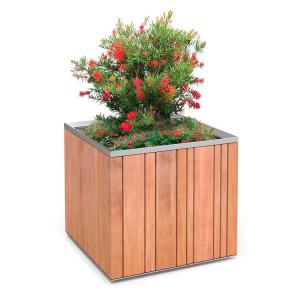 China Street Rectangle OHSAS18001 Certificate Wooden Flower Pots wholesale